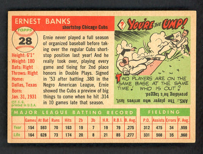 1955 Topps Baseball #028 Ernie Banks Cubs EX-MT 567598