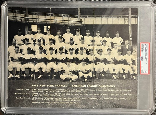 1963 Yankees Tri Fold Team Photo PSA 1 PR 567605
