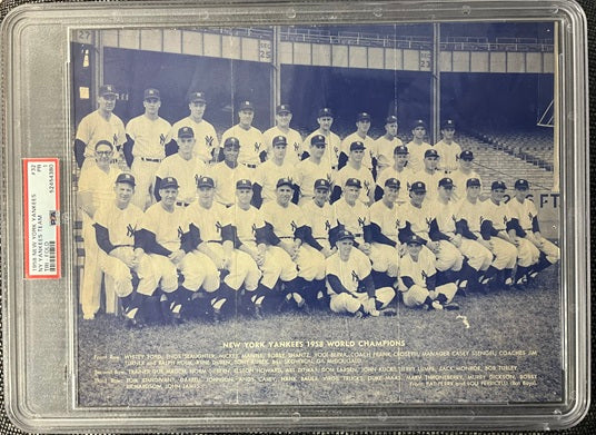 1958 Yankees Tri Fold Team Photo PSA 1 PR 567609