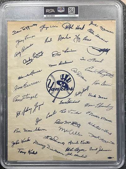 1958 Yankees Tri Fold Team Photo PSA 1 PR 567609