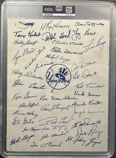 1960 Yankees Tri Fold Team Photo PSA 1 PR 567610