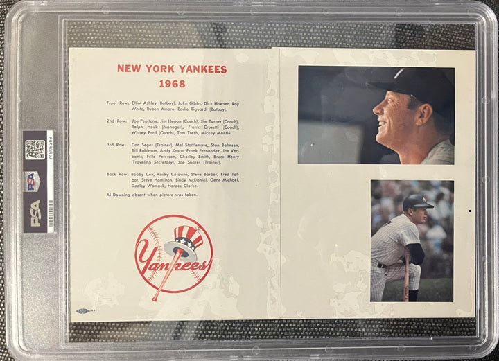 1968 Yankees Tri Fold Team Appreciation Day PSA 2 GD 567611