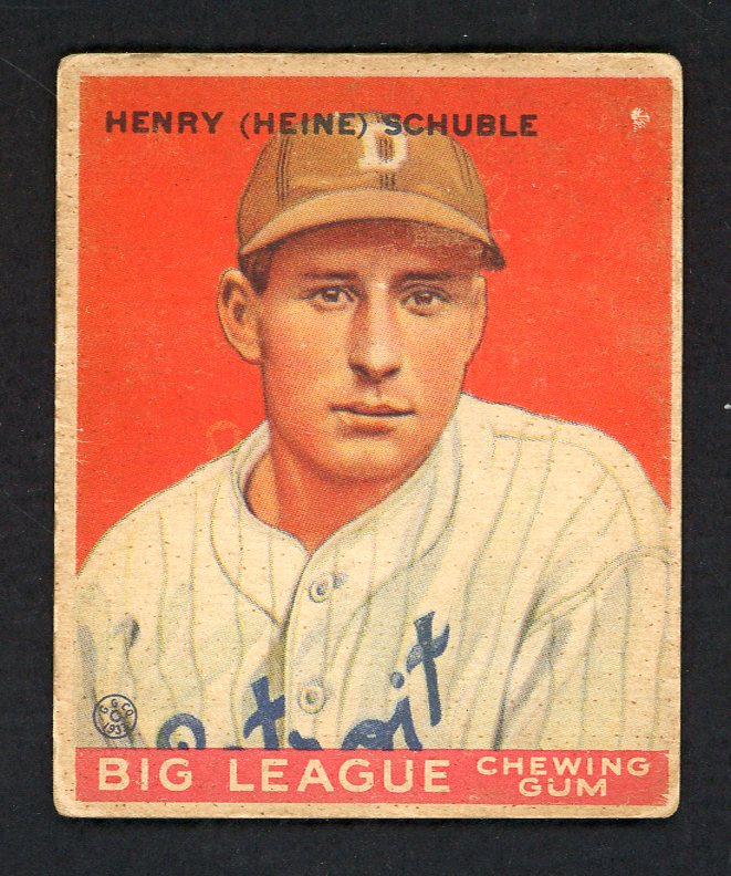 1933 Goudey #004 Henry (Heinie) Schuble Tigers VG-EX  567683