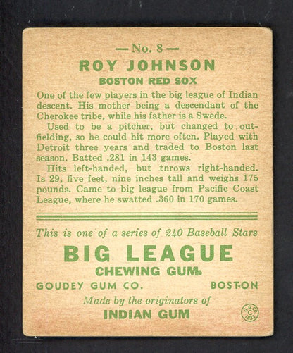 1933 Goudey #008 Roy Johnson Red Sox VG-EX 567685