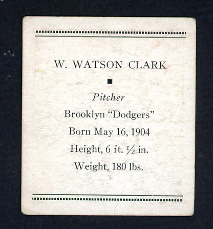 1933 Tattoo Orbit Lefty Clark Dodgers VG-EX 567705