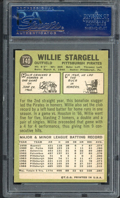 1967 Topps Baseball #140 Willie Stargell Pirates PSA 6 EX-MT 567726