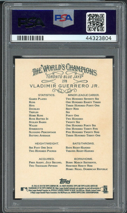 2019 Topps A&G #278 Vladimir Guerrero Jr Blue Jays PSA 10 GEM MINT 567736