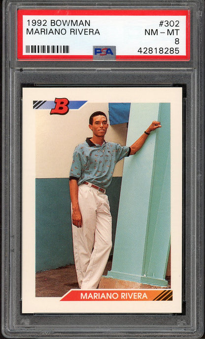 1992 Bowman #302 Mariano Rivera Yankees PSA 8 NM/MT 567741