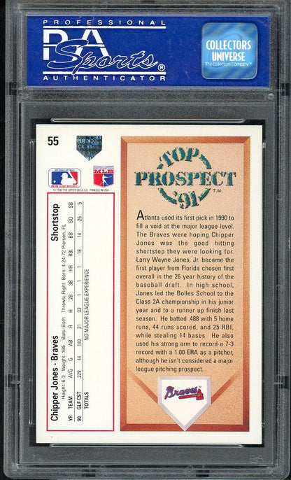 1991 Upper Deck #055 Chipper Jones Braves PSA 9 MINT 567745
