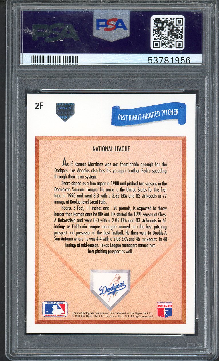 1991 Upper Deck Final #002F Pedro Martinez Dodgers PSA 9 MINT 567746