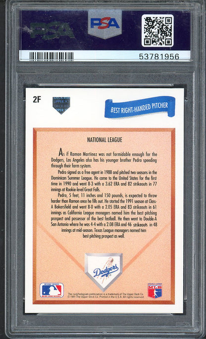 1991 Upper Deck Final #002F Pedro Martinez Dodgers PSA 9 MINT 567746