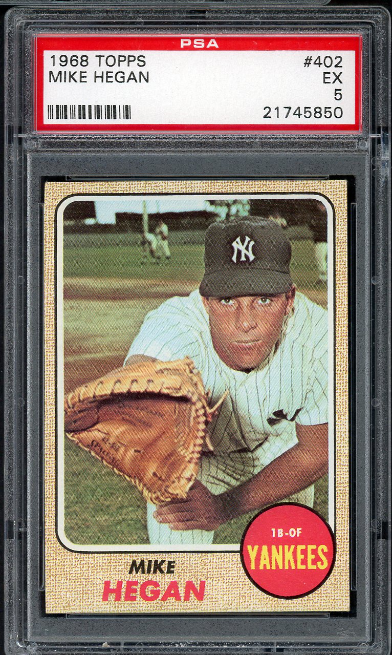 1968 Topps Baseball #402 Mike Hegan Yankees PSA 5 EX 567747