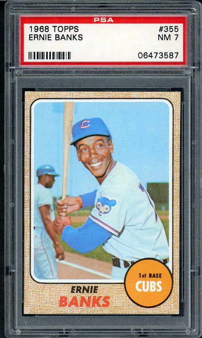 1968 Topps Baseball #355 Ernie Banks Cubs PSA 7 NM 567748