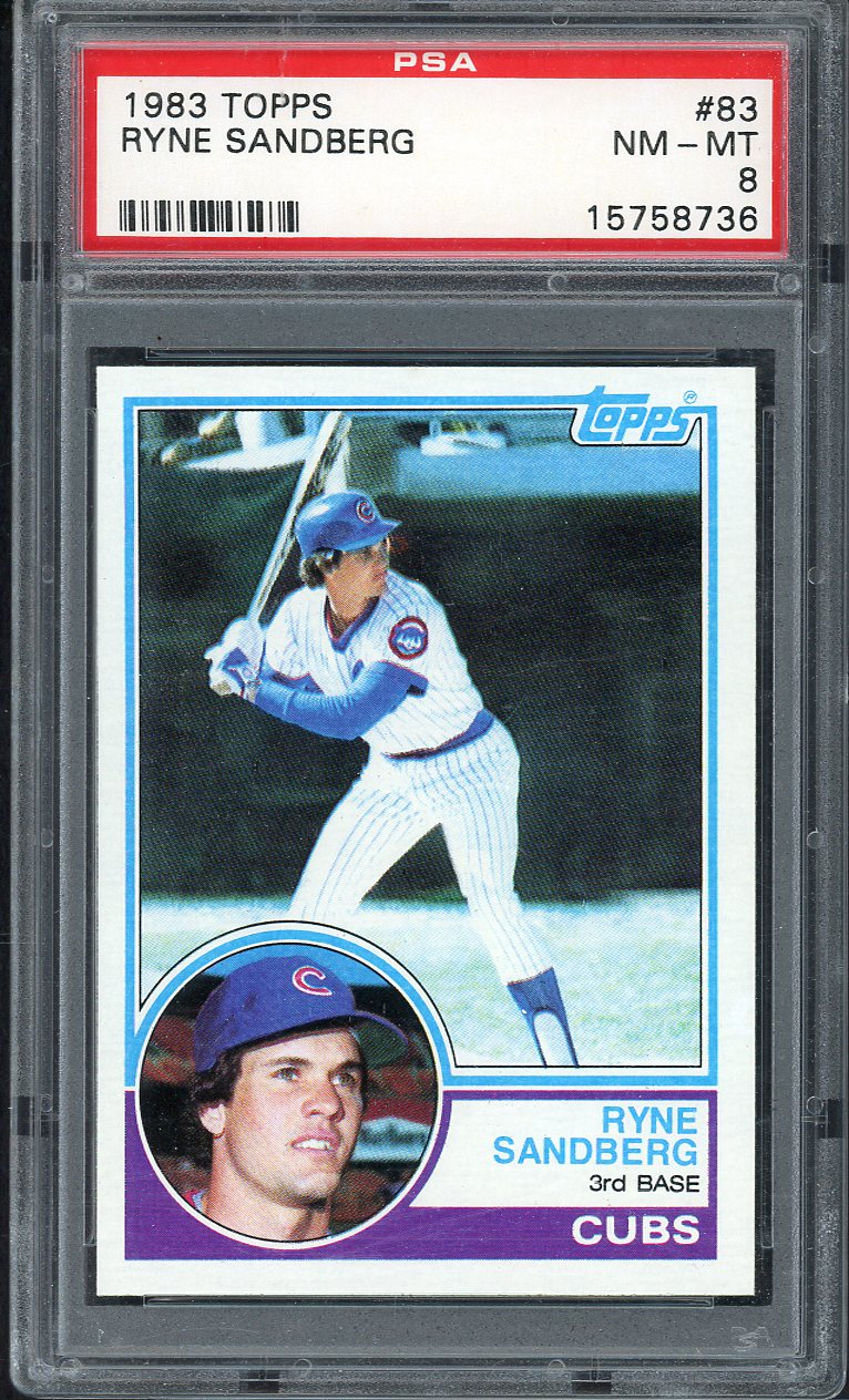 1983 Topps #083 Ryne Sandberg Cubs PSA 8 NM/MT 567749