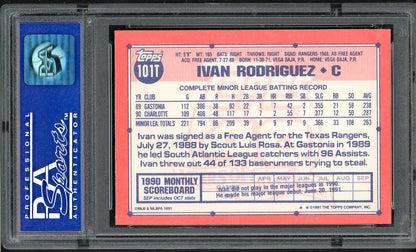 1991 Topps Traded #101T Ivan Rodriguez Rangers PSA 8 NM/MT 567750