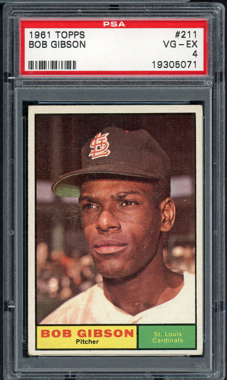 1961 Topps Baseball #211 Bob Gibson Cardinals PSA 4 VG-EX 567756