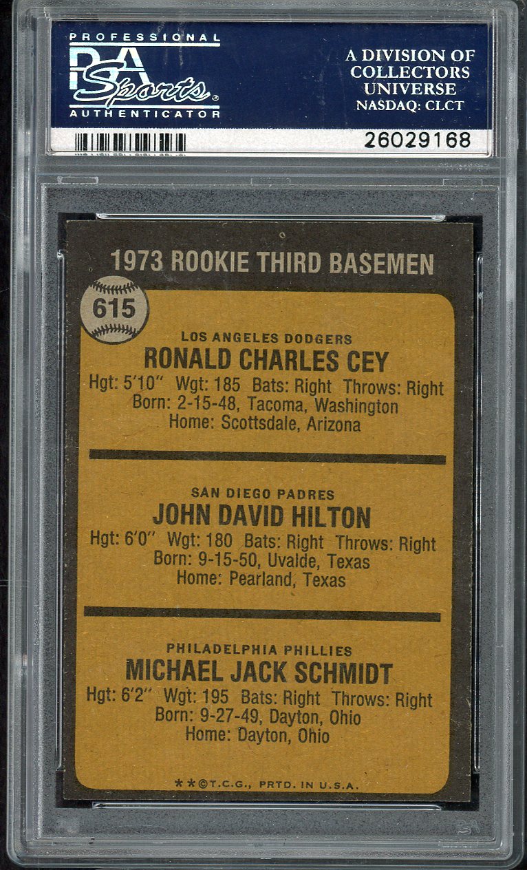 1973 Topps Baseball #615 Mike Schmidt Phillies PSA 6 EX-MT 567757