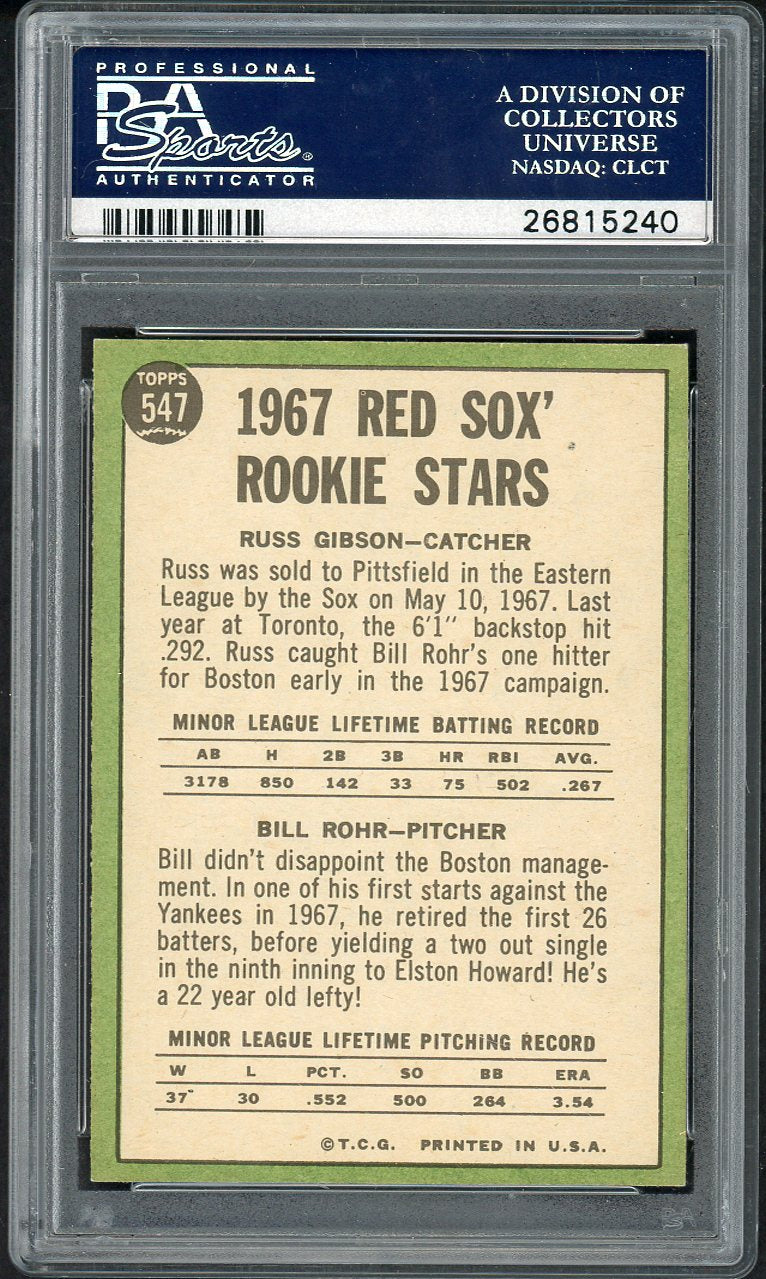 1967 Topps Baseball #547 Russ Gibson Red Sox PSA 8 NM/MT 567759