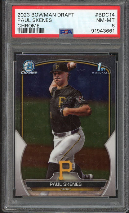 2023 Bowman Chrome Draft #BDC14 Paul Skenes Pirates PSA 8 NM/MT 567765