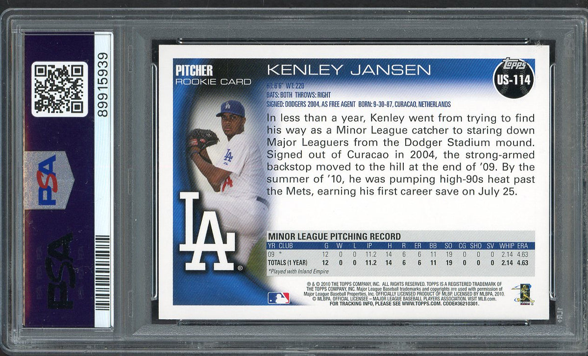 2010 Topps Update #US114 Kenley Jansen Dodgers PSA 9 MINT 567766