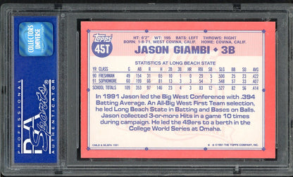 1991 Topps Traded #045T Jason Giambi Team USA PSA 9 MINT 567774