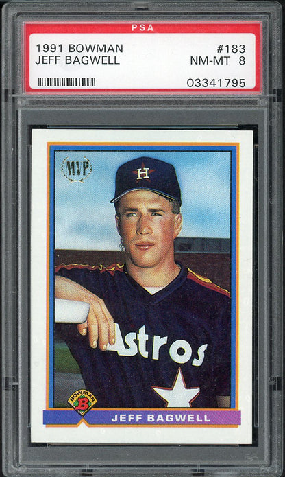 1991 Bowman #183 Jeff Bagwell Astros PSA 8 NM/MT 567775