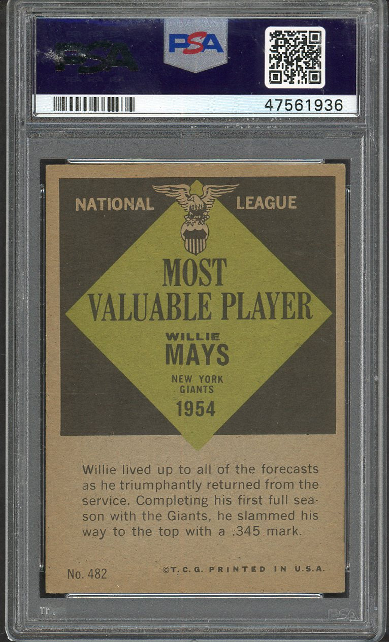 1961 Topps Baseball #482 Willie Mays MVP Giants PSA 4 VG-EX 567778