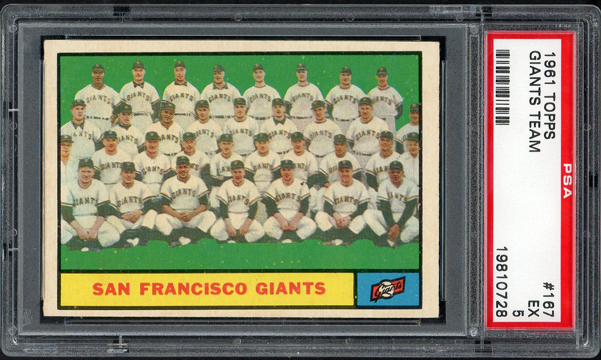 1961 Topps Baseball #167 San Francisco Giants Team PSA 5 EX 567780