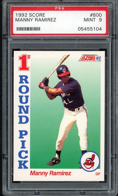 1992 Score #800 Manny Ramirez Indians PSA 9 MINT 567782