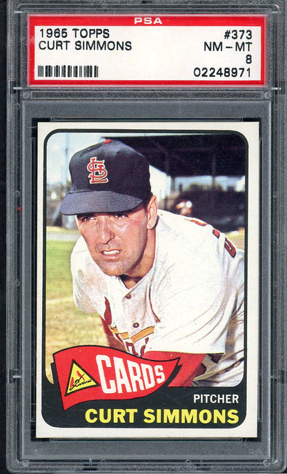 1965 Topps Baseball #373 Curt Simmons Cardinals PSA 8 NM/MT 567786