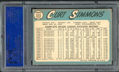 1965 Topps Baseball #373 Curt Simmons Cardinals PSA 8 NM/MT 567786