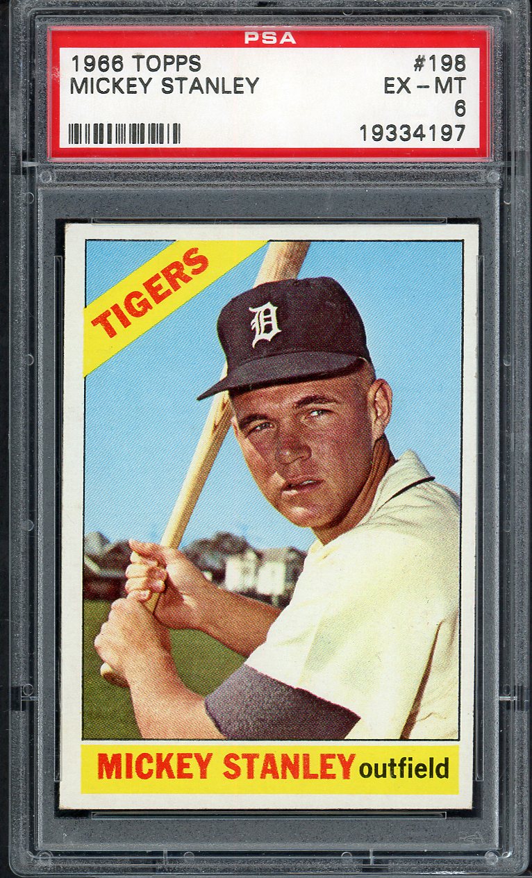 1966 Topps Baseball #198 Mickey Stanley Tigers PSA 6 EX-MT 567790