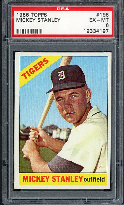 1966 Topps Baseball #198 Mickey Stanley Tigers PSA 6 EX-MT 567790