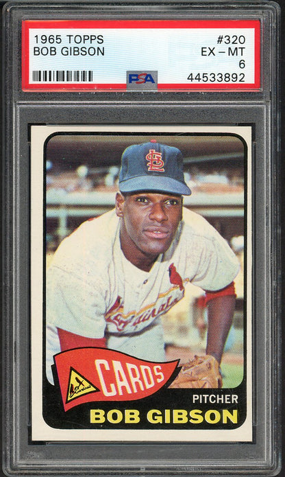 1965 Topps Baseball #320 Bob Gibson Cardinals PSA 6 EX-MT 567792