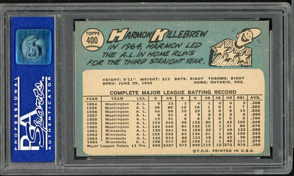 1965 Topps Baseball #400 Harmon Killebrew Twins PSA 6 EX-MT 567796