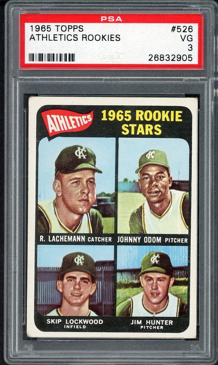 1965 Topps Baseball #526 Catfish Hunter A's PSA 3 VG 567799