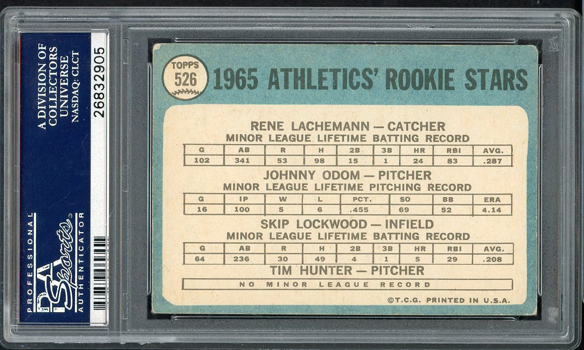 1965 Topps Baseball #526 Catfish Hunter A's PSA 3 VG 567799