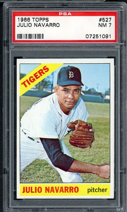 1966 Topps Baseball #527 Julio Navarro Tigers PSA 7 NM 567800