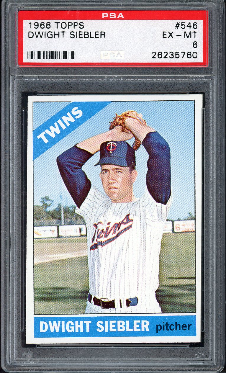 1966 Topps Baseball #546 Dwight Siebler Twins PSA 6 EX-MT 567801