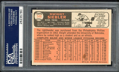 1966 Topps Baseball #546 Dwight Siebler Twins PSA 6 EX-MT 567801