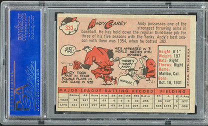 1958 Topps Baseball #333 Andy Carey Yankees PSA 6 EX-MT st crack 567809