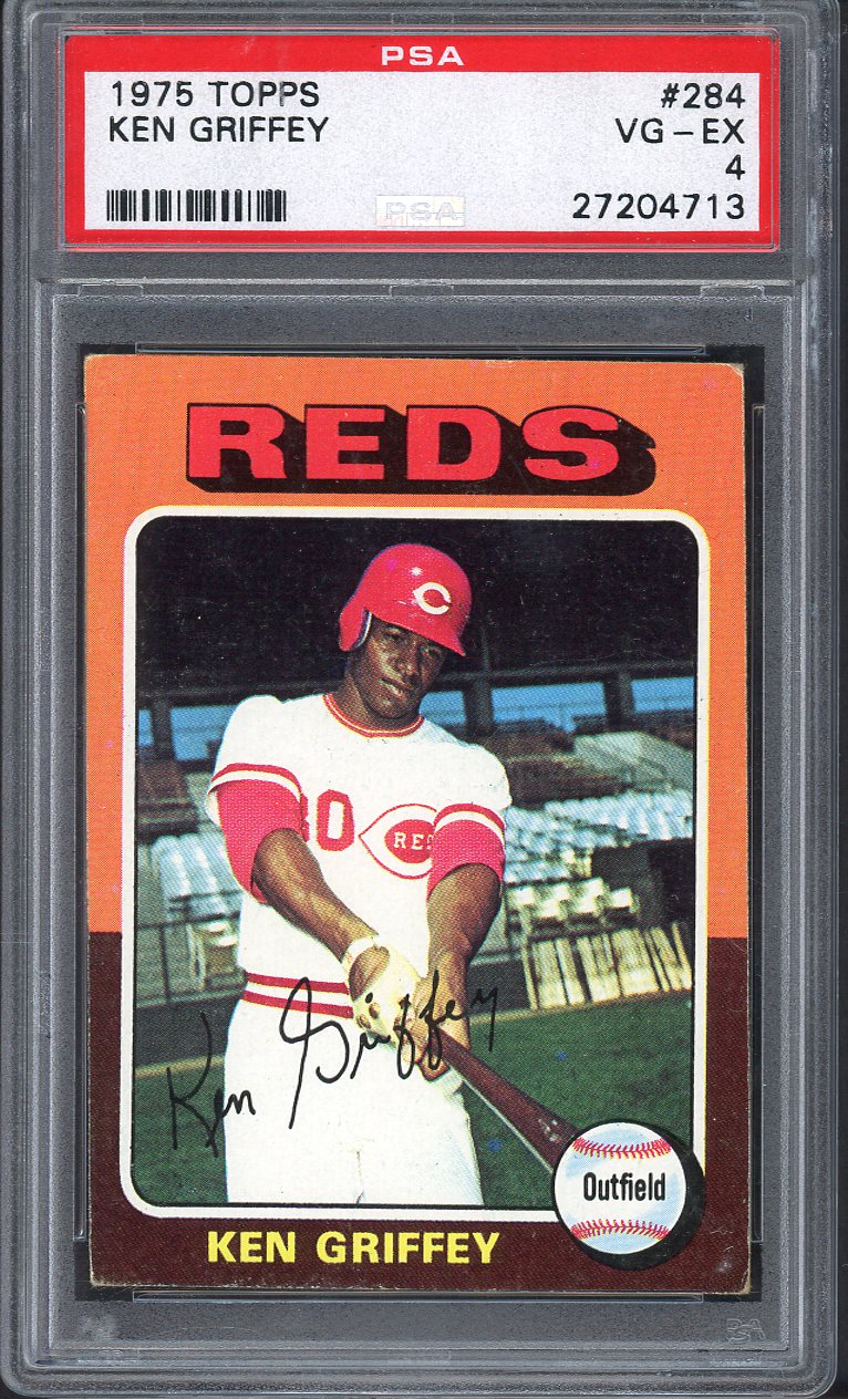 1975 Topps Baseball #284 Ken Griffey Reds PSA 4 VG-EX 567813