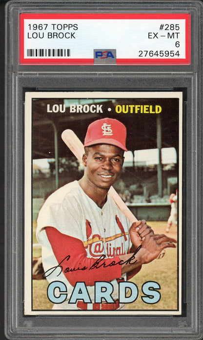 1967 Topps Baseball #285 Lou Brock Cardinals PSA 6 EX-MT 567815
