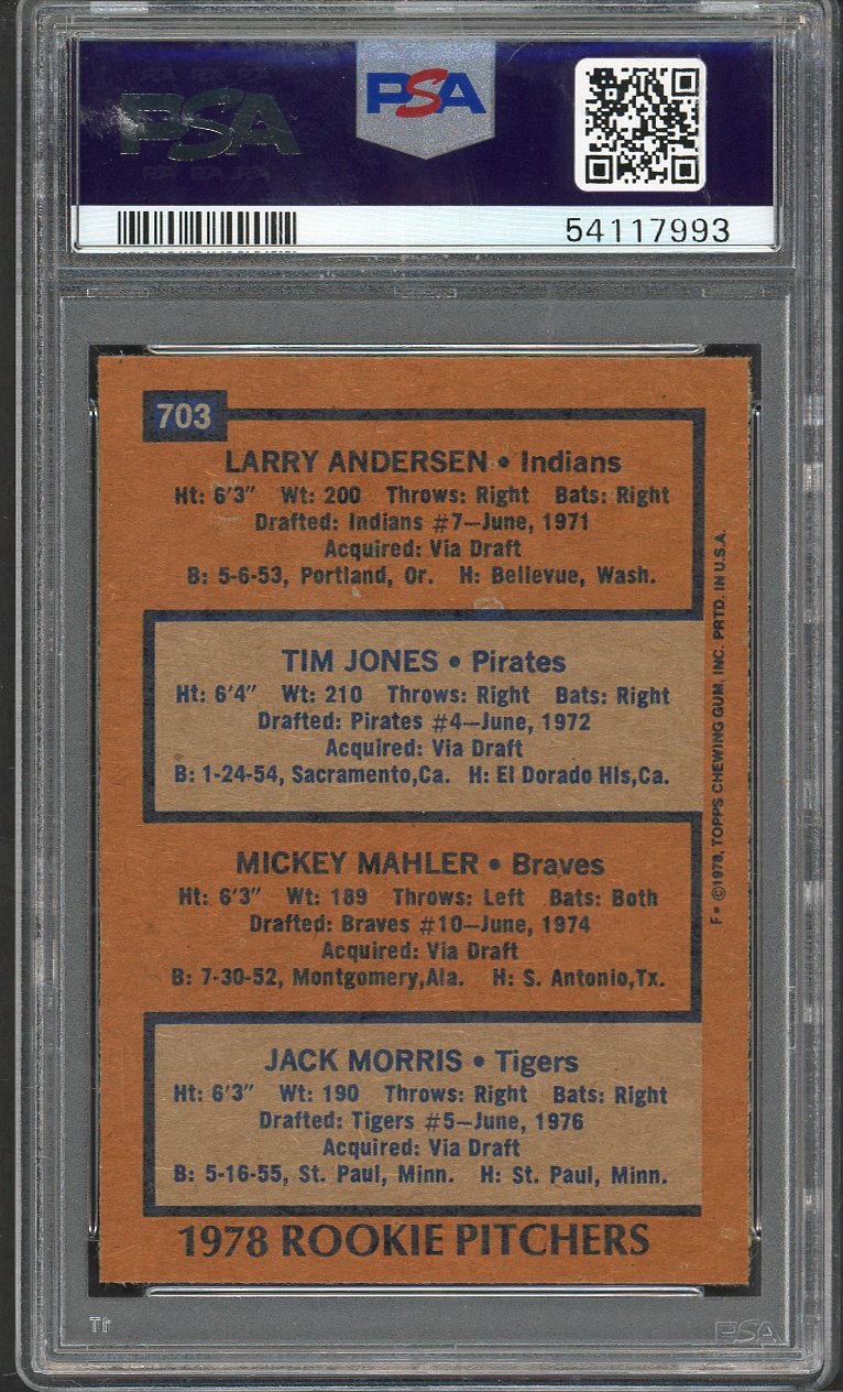 1978 Topps Baseball #703 Jack Morris Tigers PSA 7 NM 567818