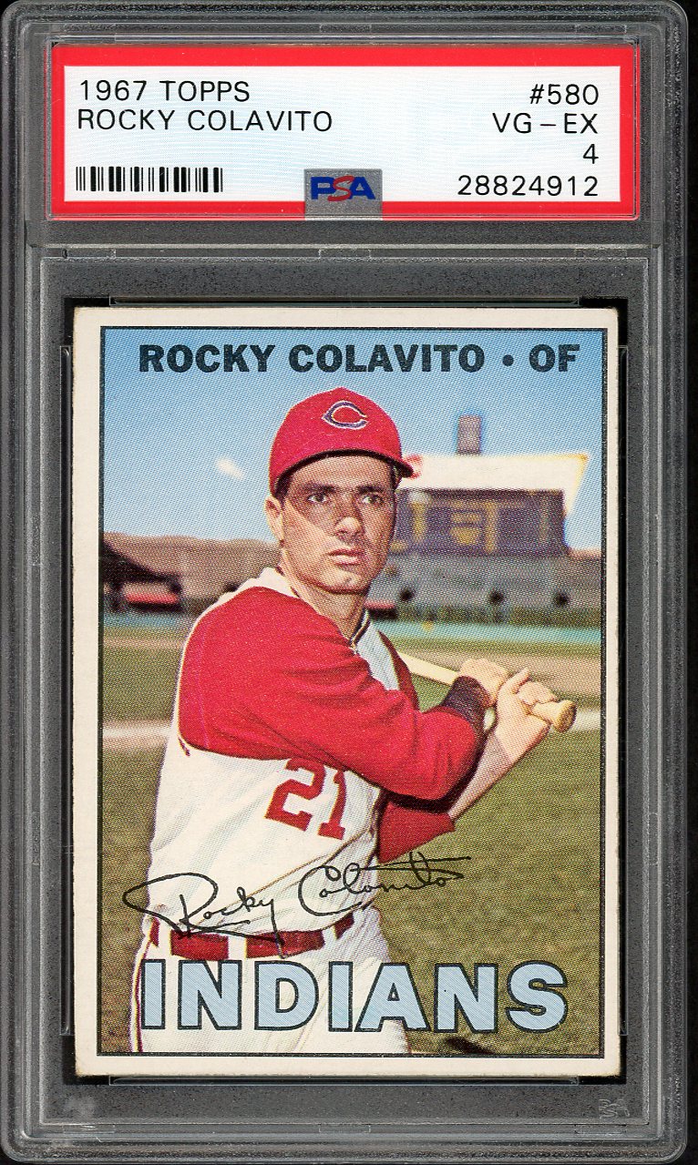 1967 Topps Baseball #580 Rocky Colavito Indians PSA 4 VG-EX 567819