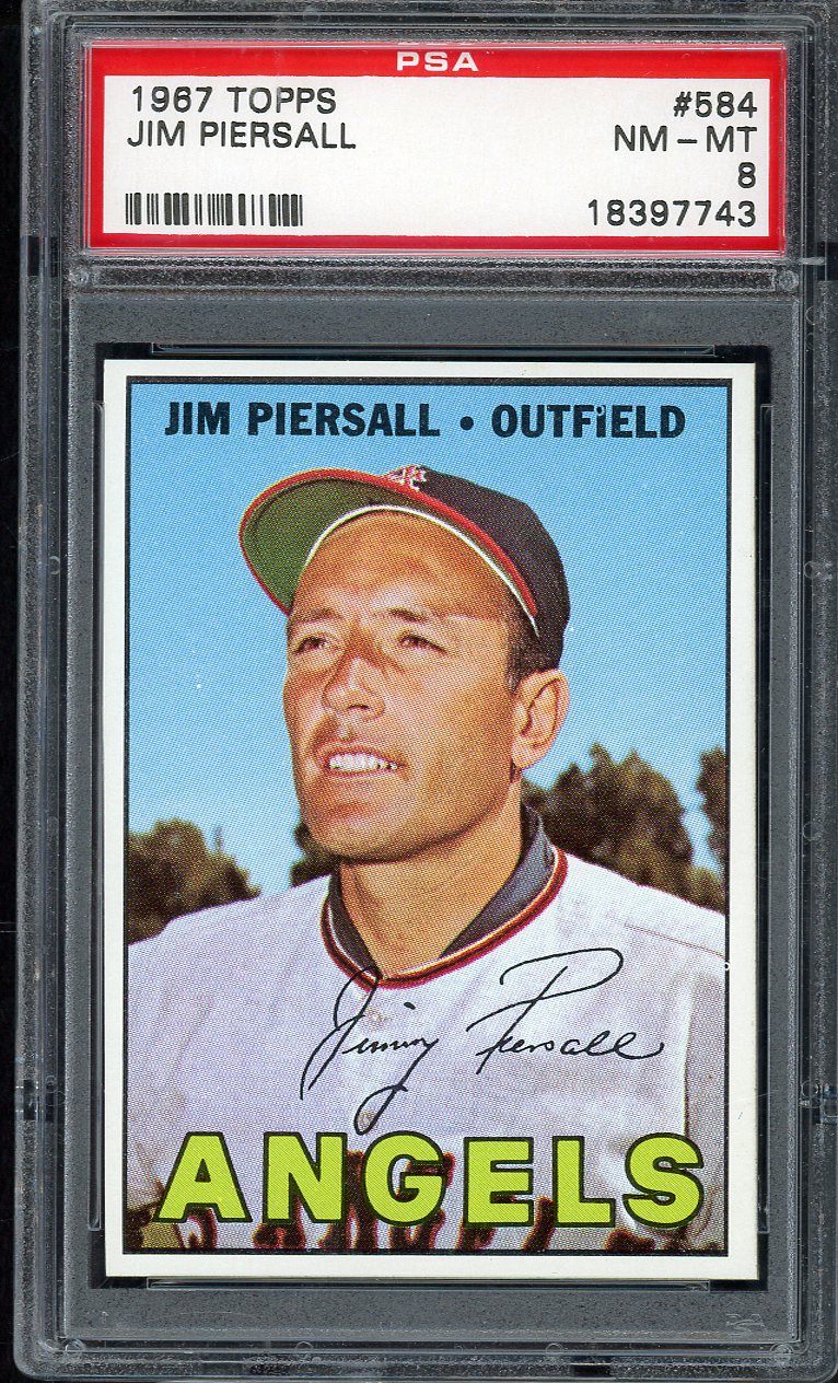 1967 Topps Baseball #584 Jimmy Piersall Angels PSA 8 NM/MT 567821