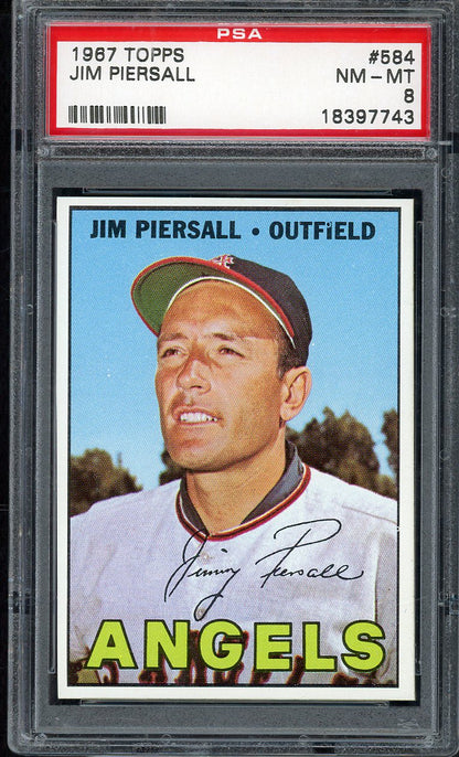 1967 Topps Baseball #584 Jimmy Piersall Angels PSA 8 NM/MT 567821