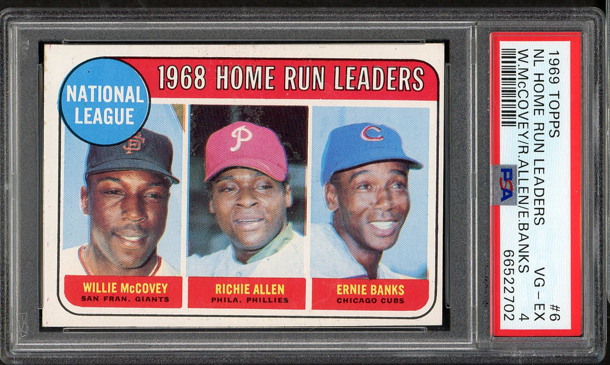 1969 Topps Baseball #006 N.L. Home Run Leaders Ernie Banks PSA 4 VG-EX 567824