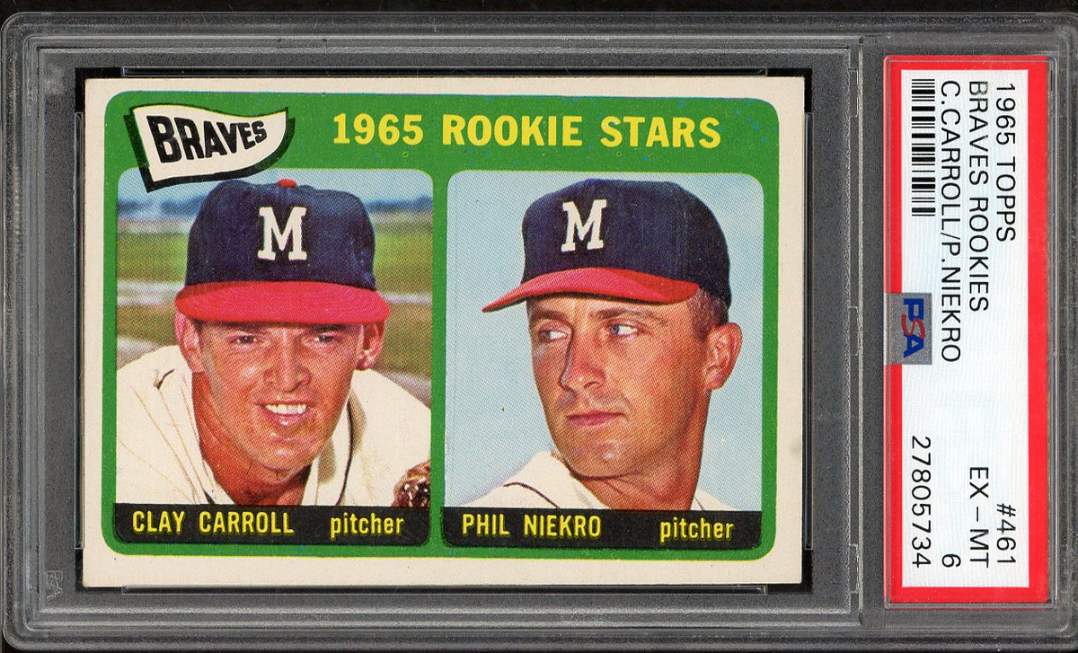 1965 Topps Baseball #461 Phil Niekro Braves PSA 6 EX-MT 567826