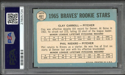 1965 Topps Baseball #461 Phil Niekro Braves PSA 6 EX-MT 567826